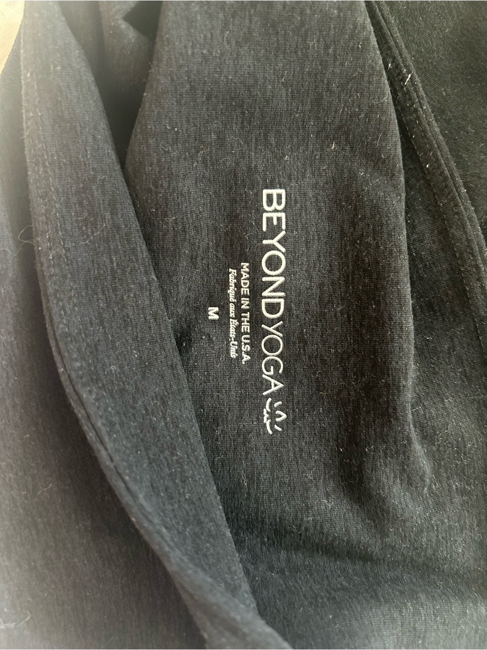 Beyond Yoga Black Logo Tee - White Print